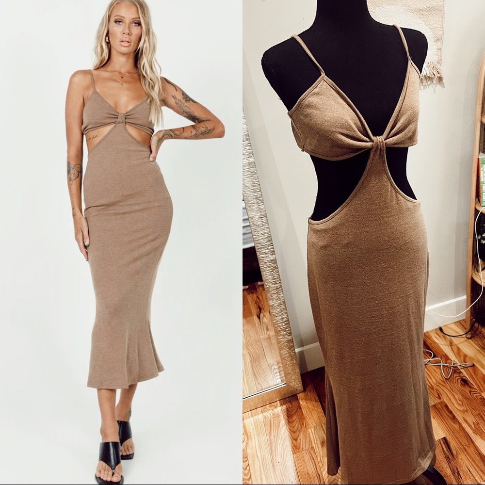 princess polly brown midi dress Dust And Desire Lace Asymmetrical Midi Dress Brown | Blue | Brown | Blue | Womens